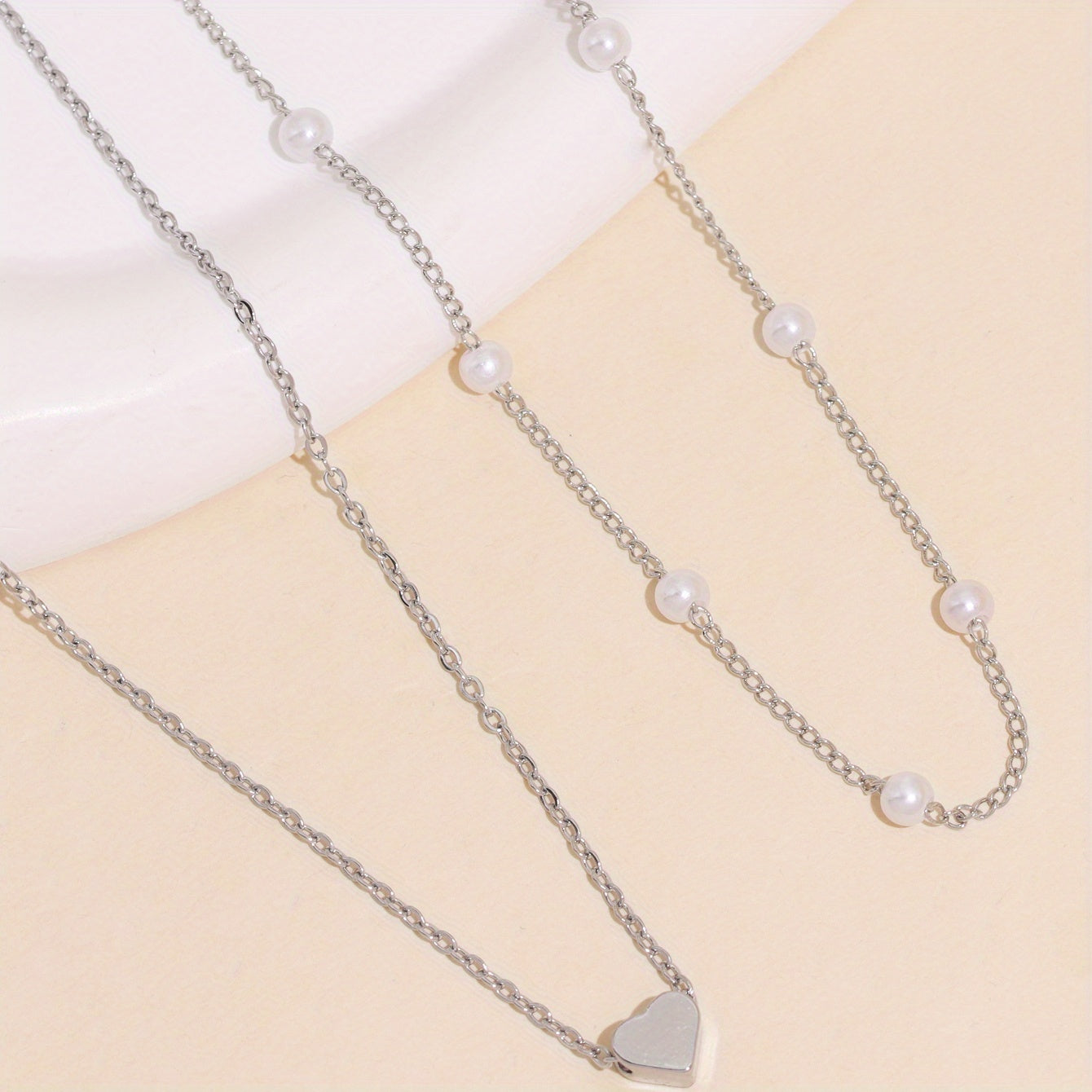 Modern Necklace with Pearl-inspired