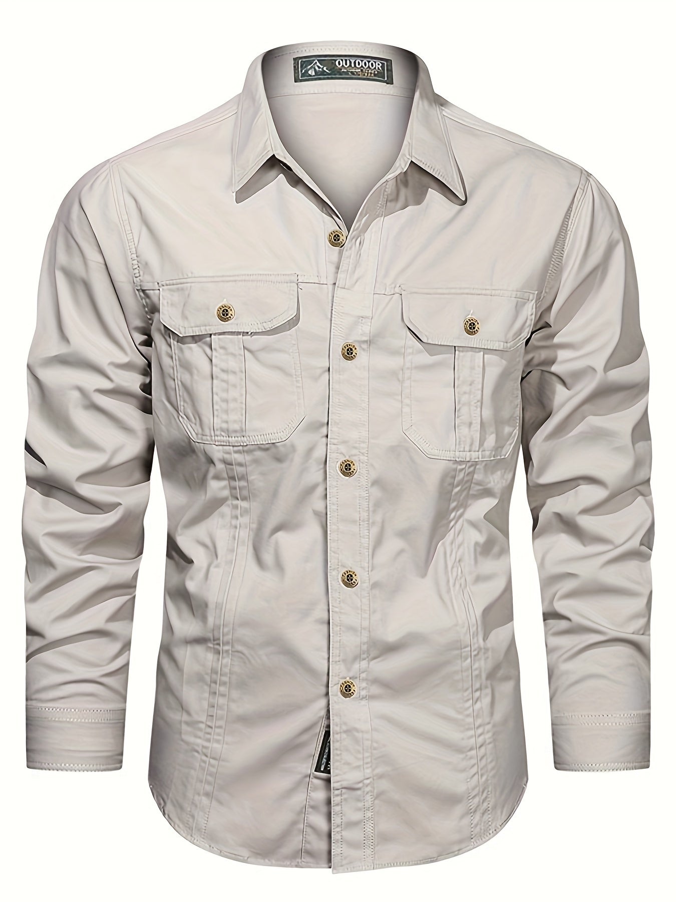 Men's Heavyweight Long Sleeve Shirt - Button-Up Formal & informal Shirt in, Classic Collar, Chest Pocket - Machine Washable Work, Outdoor, Everyday Shirt for Men - Spring/Fall Essential, Outdoor Casual Wear, Nonstretch Fabric