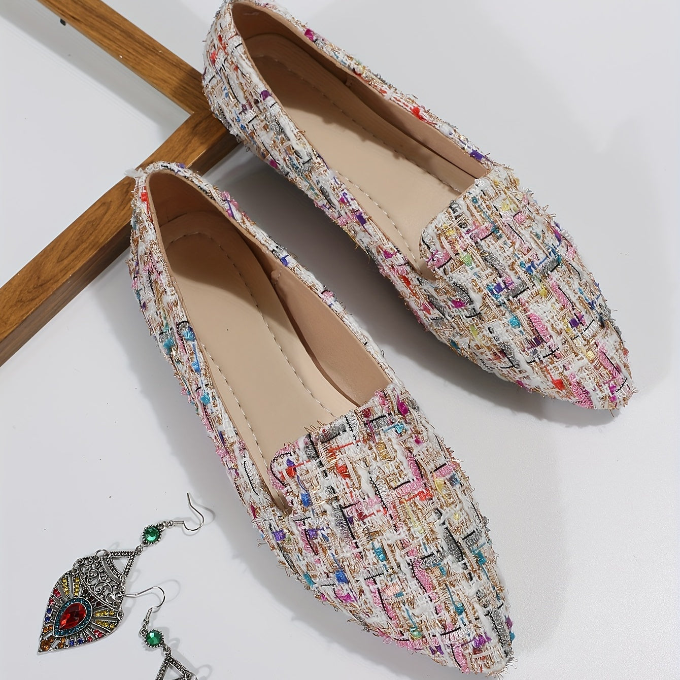 Timeless Plaid Flats with Slip-On