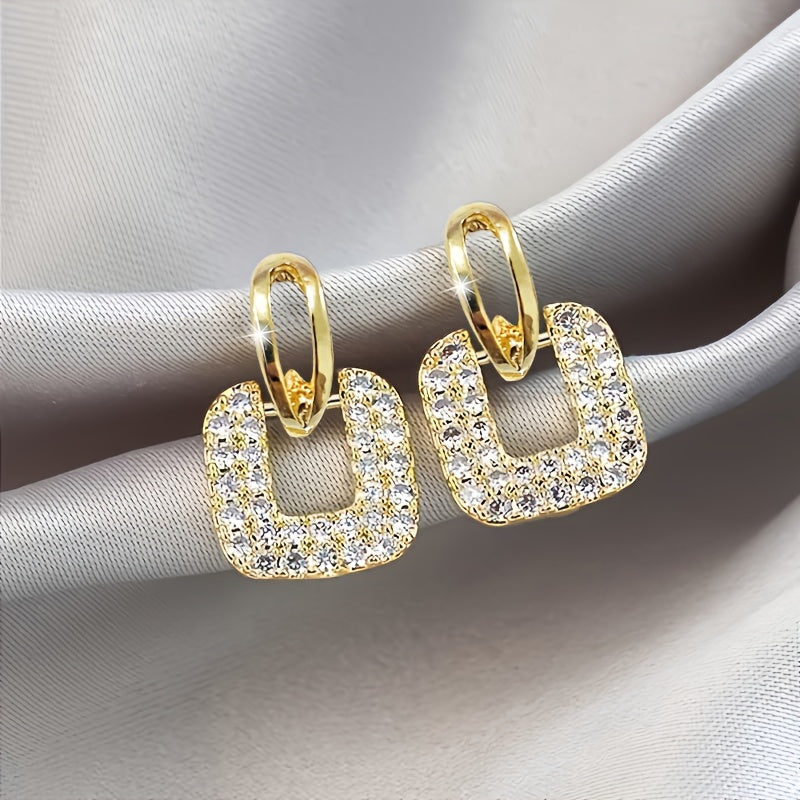 Modern Earrings with Gold-tone