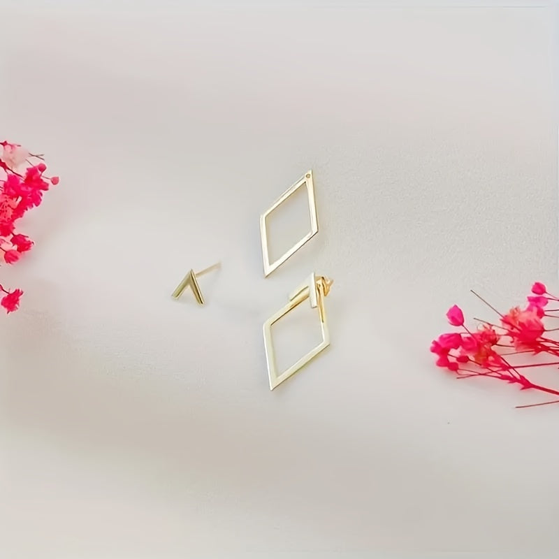 Modern Earrings with Gold-tone