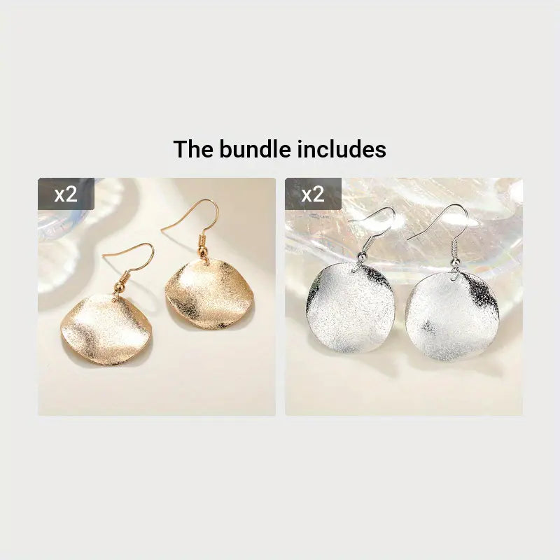 Modern Earrings with Gold-tone