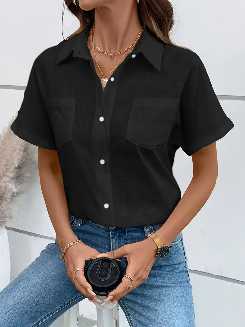Solid Cotton Blouse White