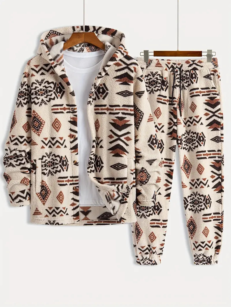 Polyester Knit Hooded 2-Piece Set