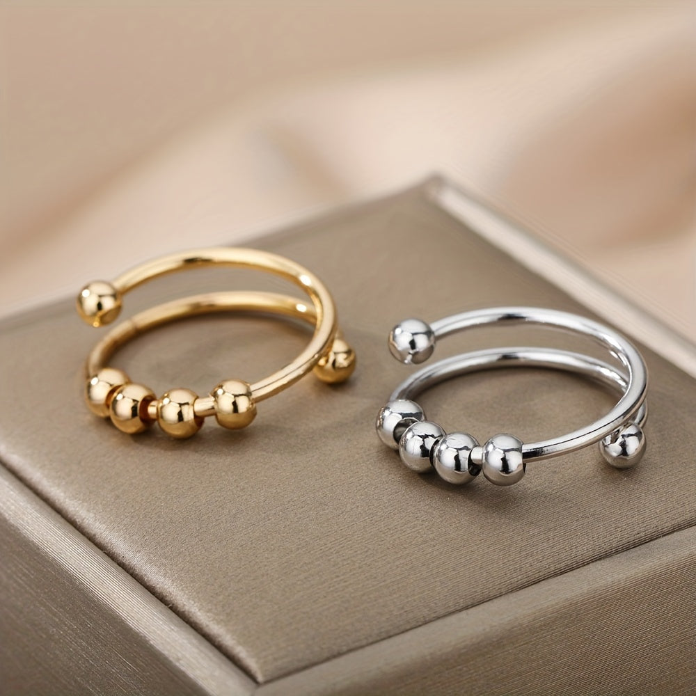 Modern Ring with Gold-tone