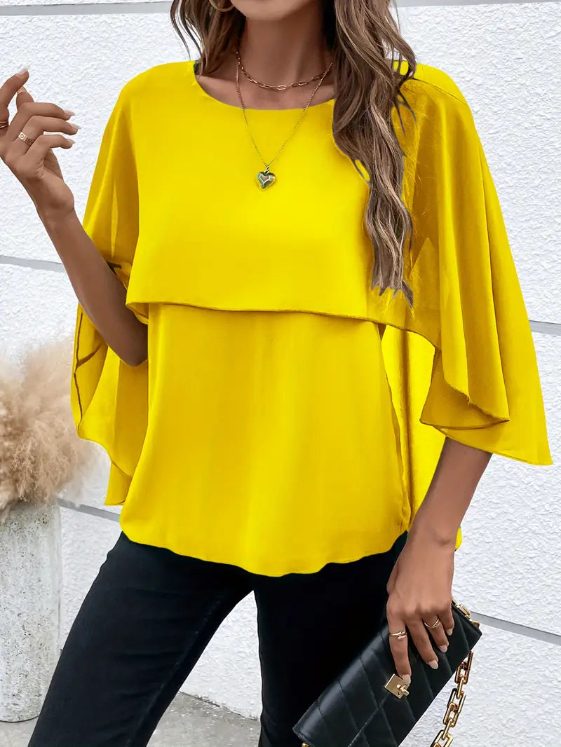Solid Polyester Blouse