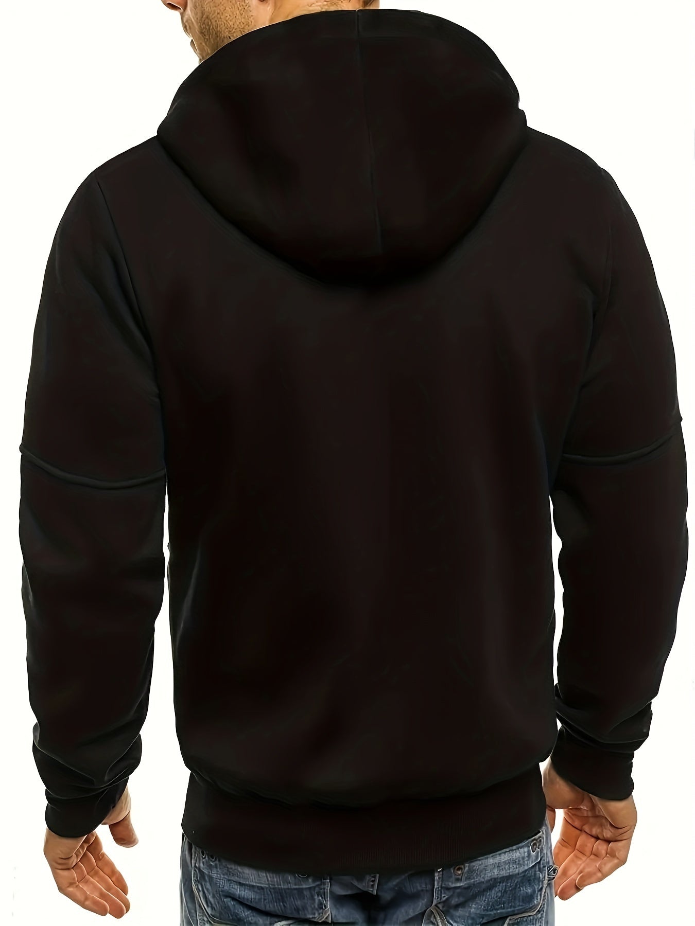 Men'S Heavyweight Hooded Jacket - Full-Zip Front Closure, Hooded Sportswear Coat for Gym, Running, Casual Outfits - Machine Washable Outerwear for Fall/Winter - Available in Black/Gray/Blue/Red/ - Ideal for Everyday & Formal Events,