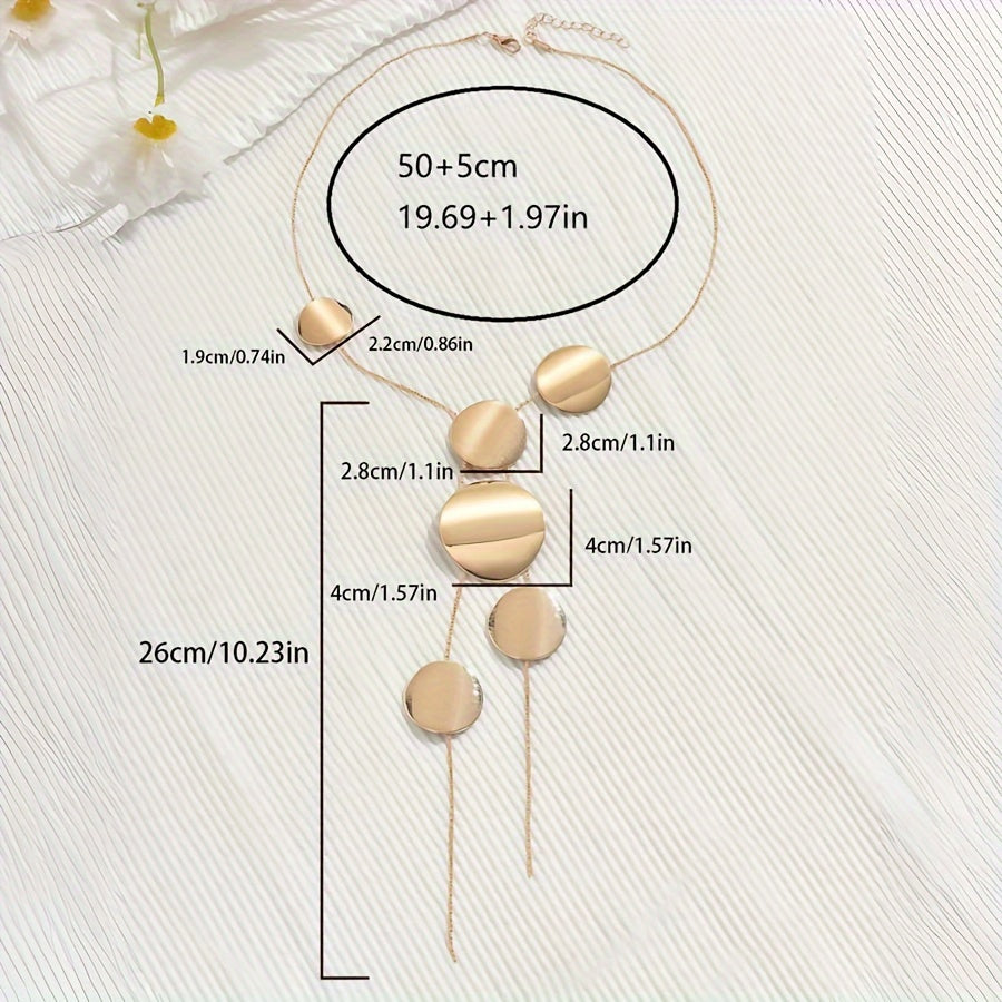 Modern Necklace with Gold-tone