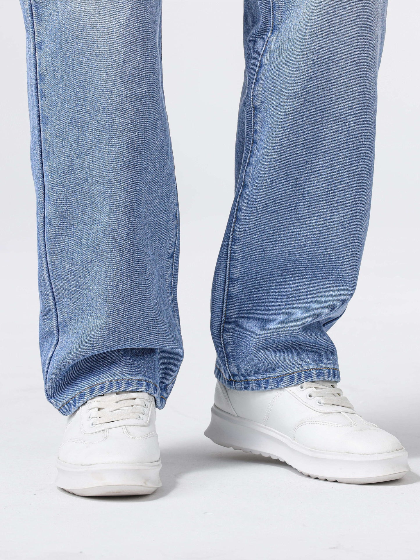 Men's Light Blue Relaxed Fit Jeans - Casual Straight-Leg Machine-Washable Denim Pants for Casual Attire, All-Season Comfort & Versatile Style