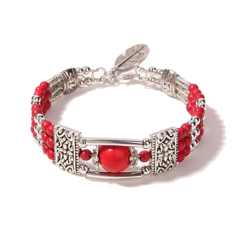 Boho Bracelet with Silver-tone