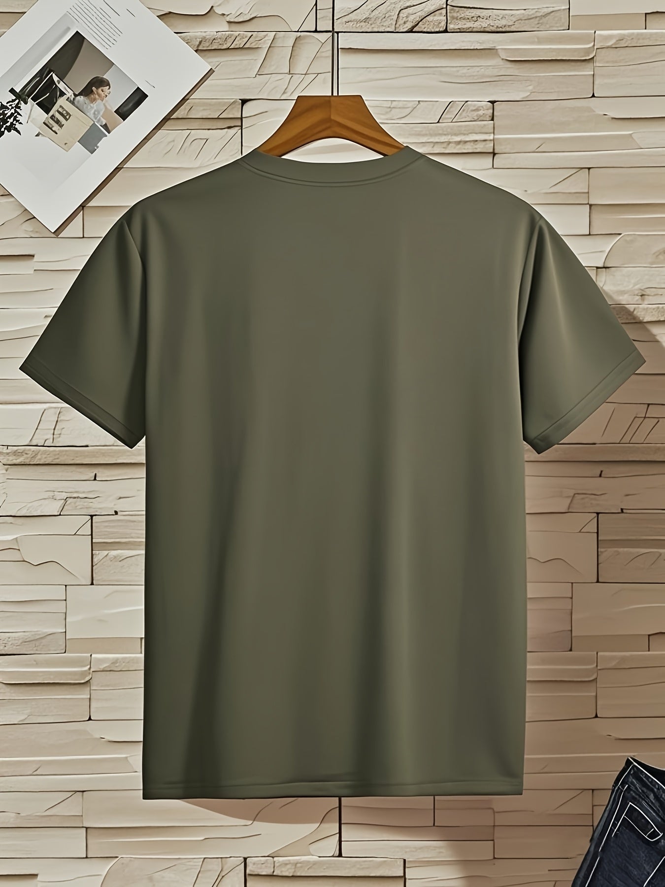 Men'S V-Neck Short Sleeve T-Shirt - Lightweight & Breathable, Casual Fit, Solid Black, Perfect for Summer, High-Quality Knit Fabric, Everyday Tshirt | Casual Style | Comfortable Fit