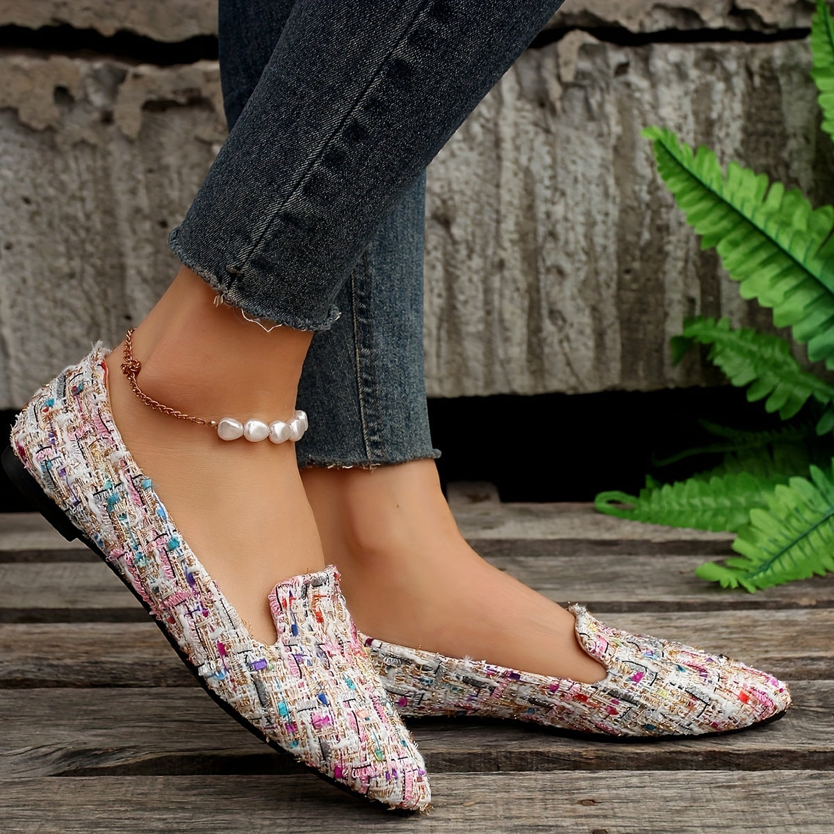 Timeless Plaid Flats with Slip-On