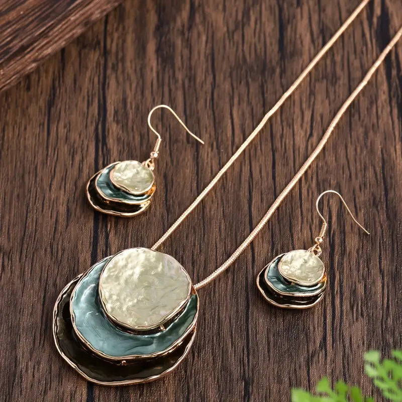 Boho Earrings with Gold-tone
