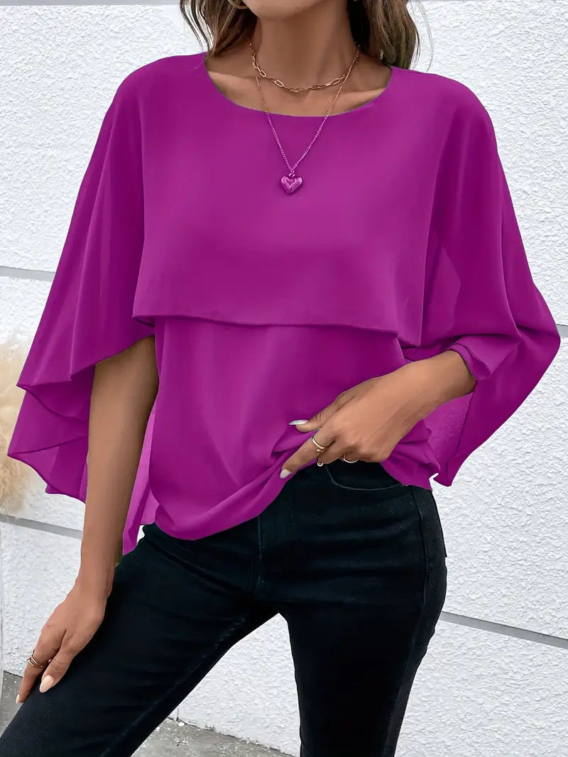 Solid Polyester Blouse