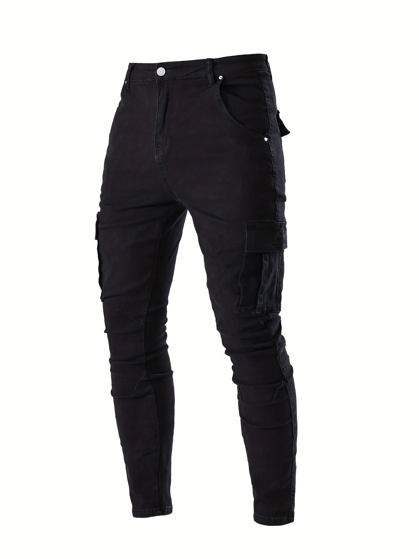 Men's Skinny Jeans - Stretch Work Pants with Slim Fit, All-Season Stretch Denim for Casual & Formal Outfits - Non-See-Through Streetwear Trousers, Versatile Clothing, Contemporary Fashion, Durable Fabric, Stylish Bottoms, Urban Style