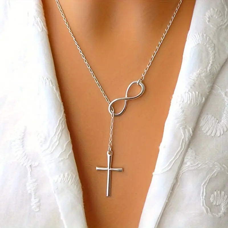 Modern Necklace with Gold-tone