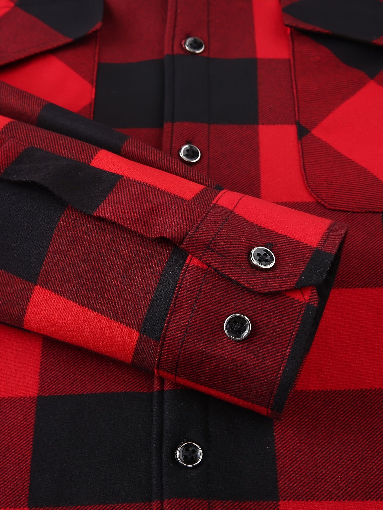 Men's Fleece-Lined Hoodie - Casual & Sporty, Plaid Pullover with Button Detail, Long Sleeve, Loose Fit for Fall/Winter