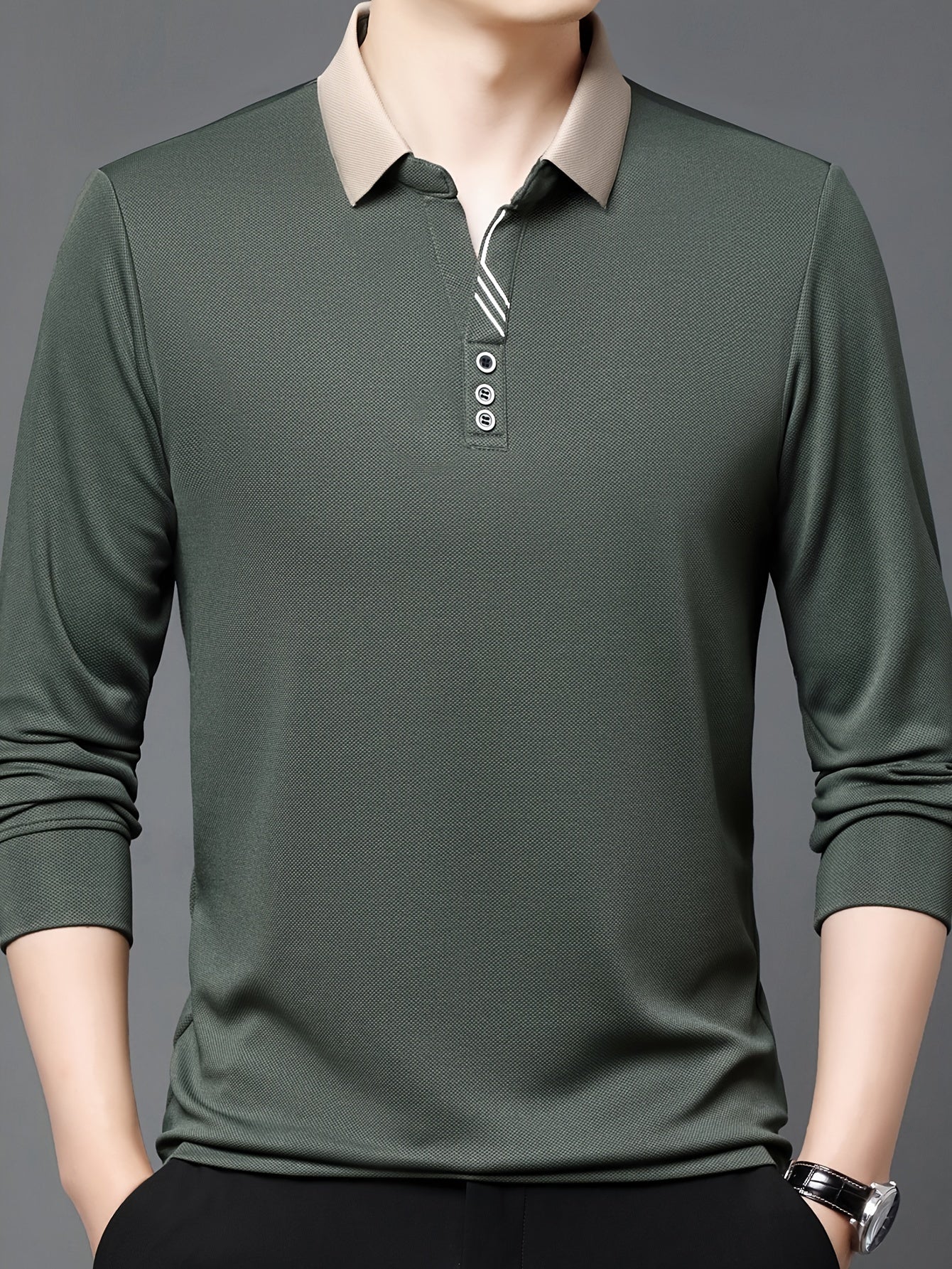 Men's Lightweight Long Sleeve Shirt - Breathable, Stretch Fabric for Golf & Business Casual Wear