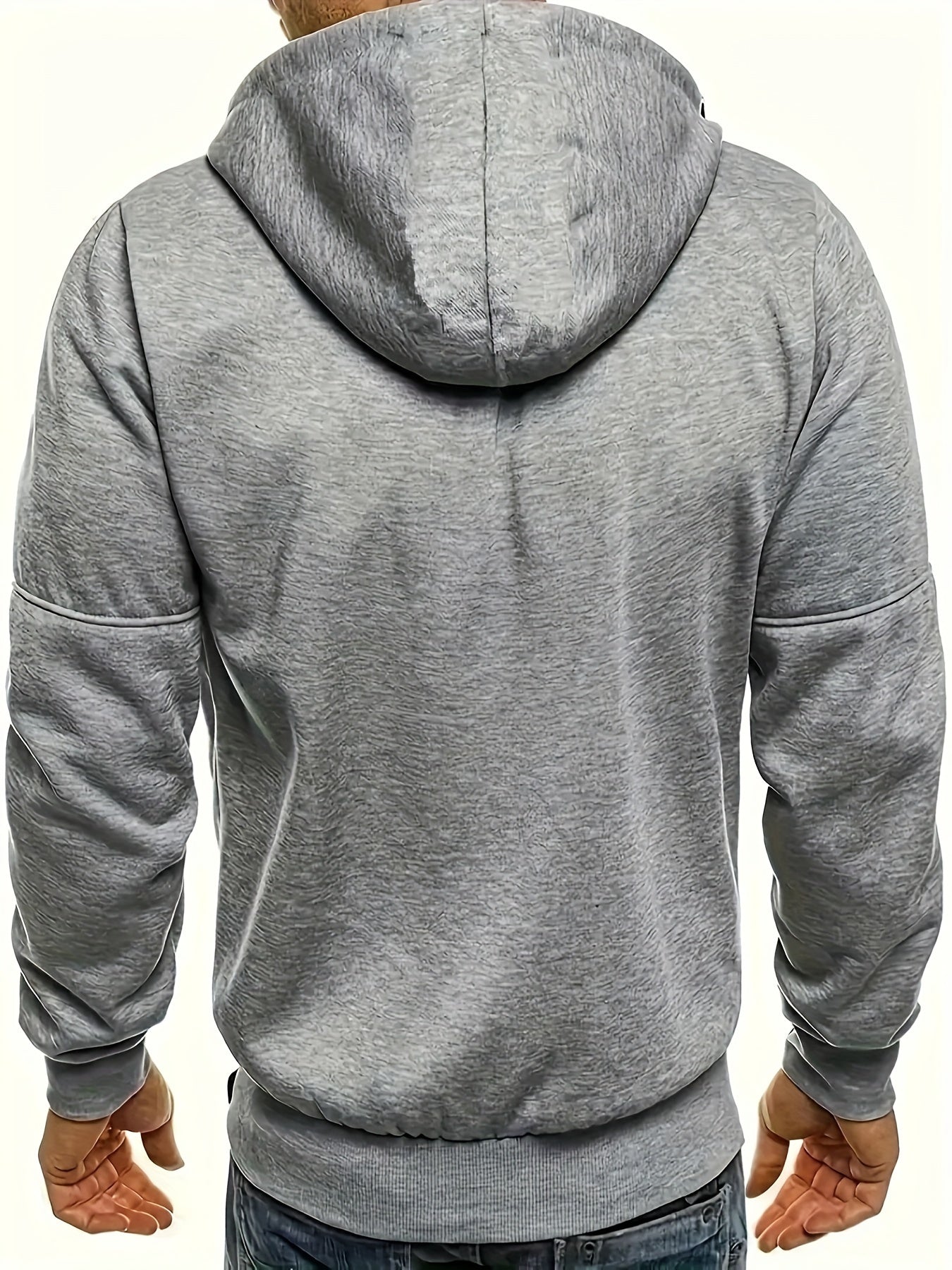 Men'S Heavyweight Hooded Jacket - Full-Zip Front Closure, Hooded Sportswear Coat for Gym, Running, Casual Outfits - Machine Washable Outerwear for Fall/Winter - Available in Black/Gray/Blue/Red/ - Ideal for Everyday & Formal Events,