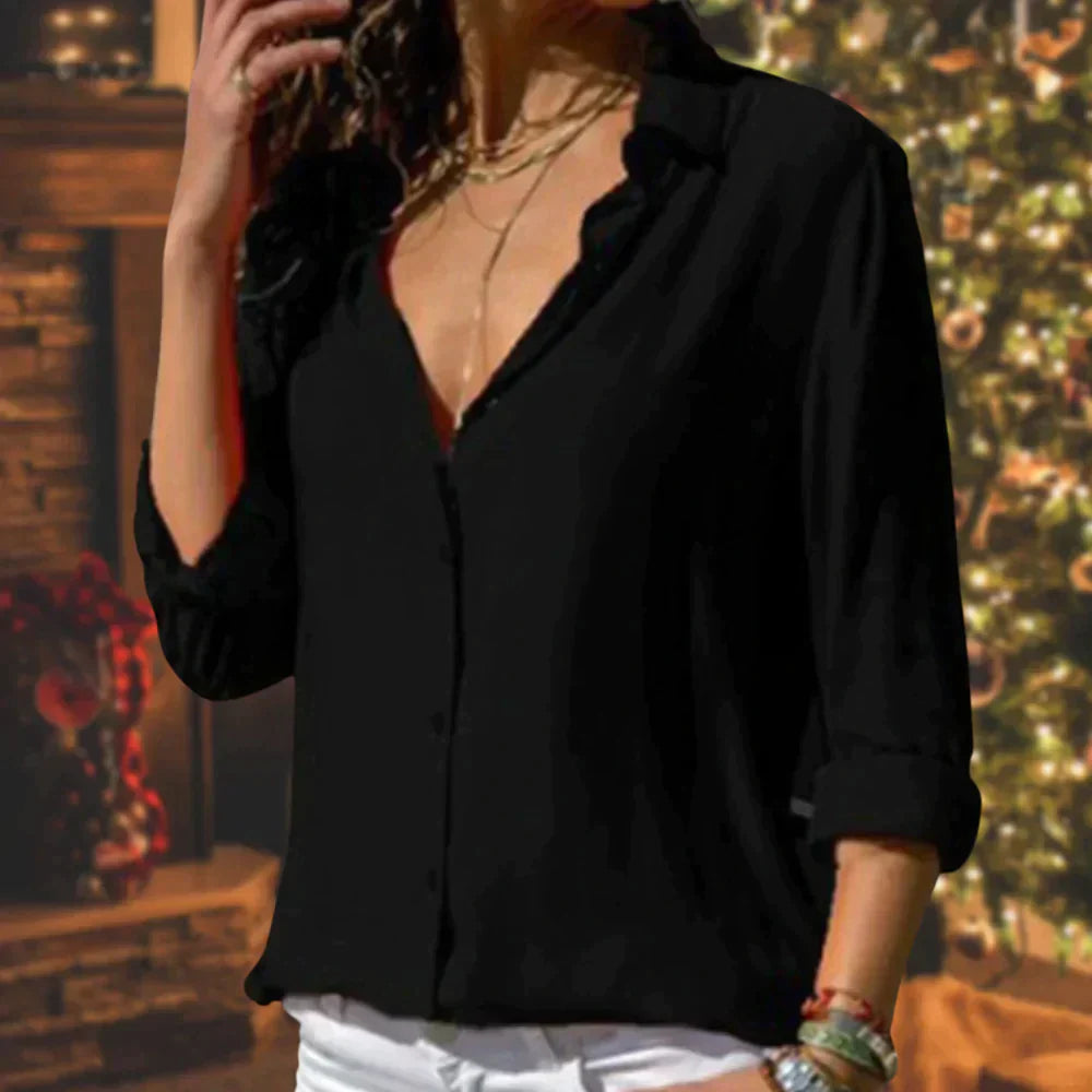 Classic top with button placket