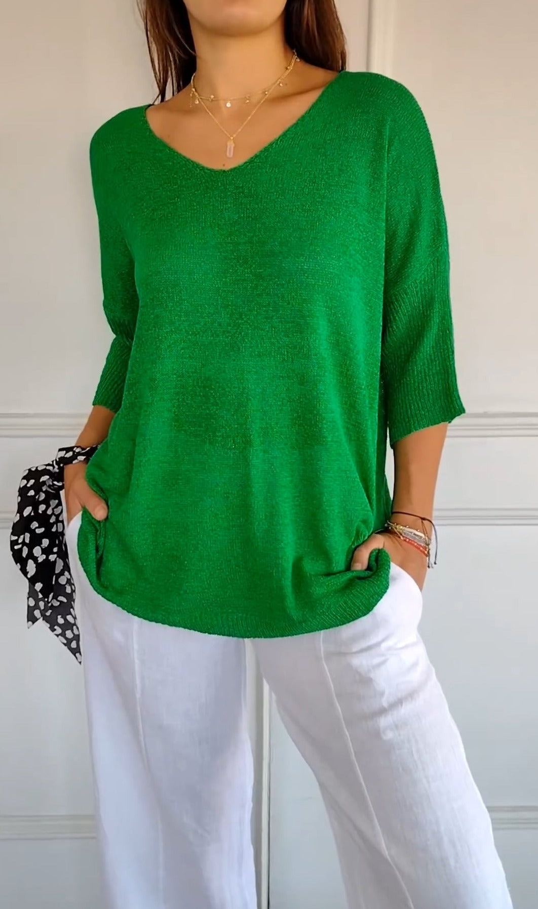 Spring V-neck top