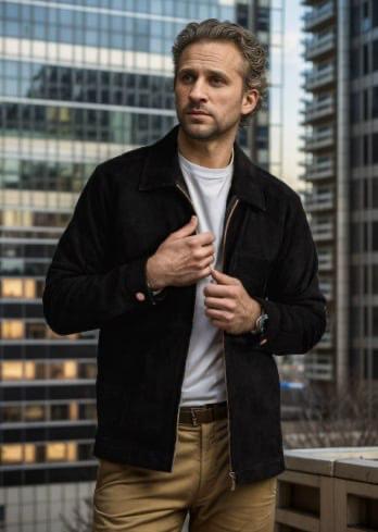 SIEGBERT I LEATHER JACKET WITH ZIPPER