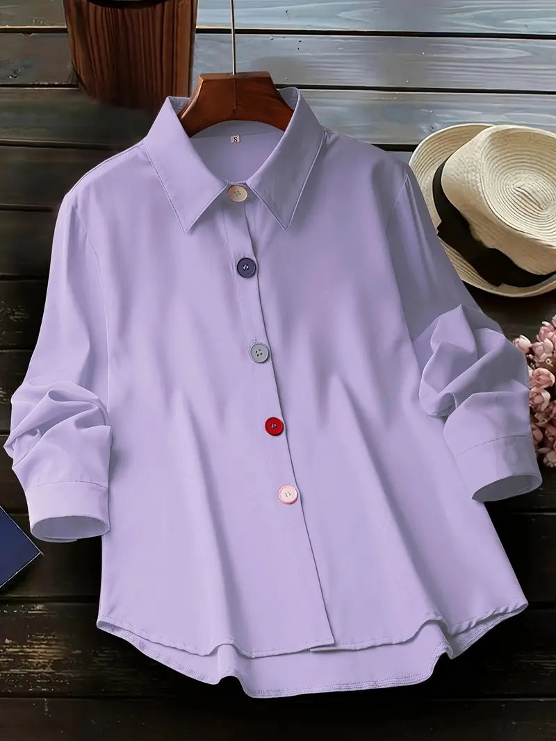 Solid Polyester Blouse