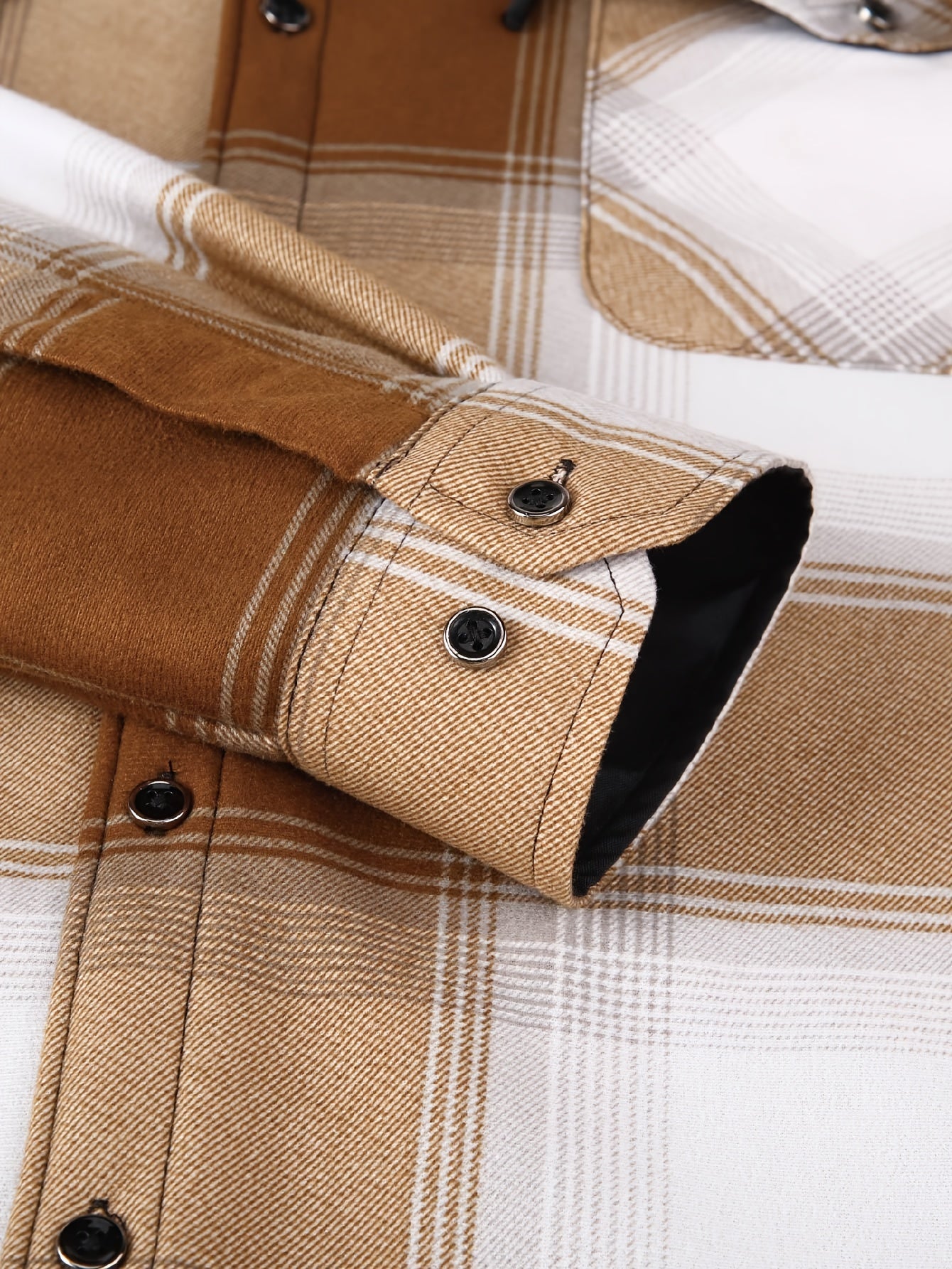 Men's Fleece-Lined Hoodie - Casual & Sporty, Plaid Pullover with Button Detail, Long Sleeve, Loose Fit for Fall/Winter
