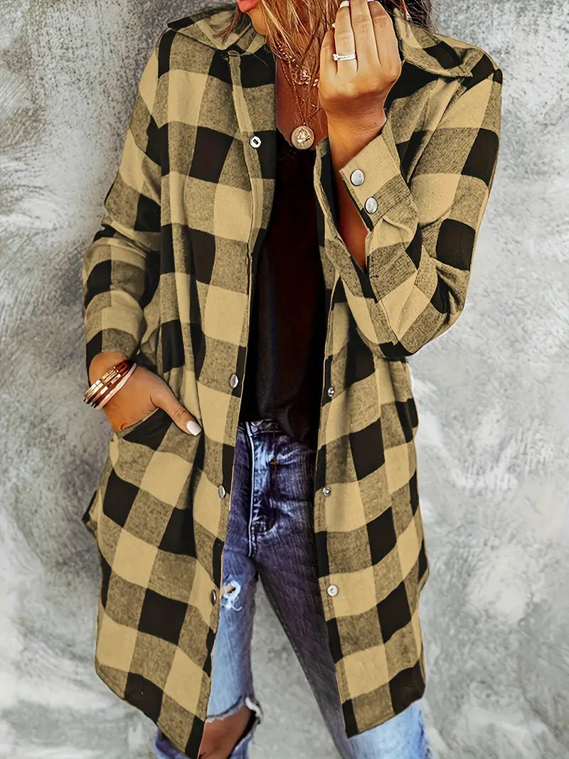 Plaid Polyester Blouse