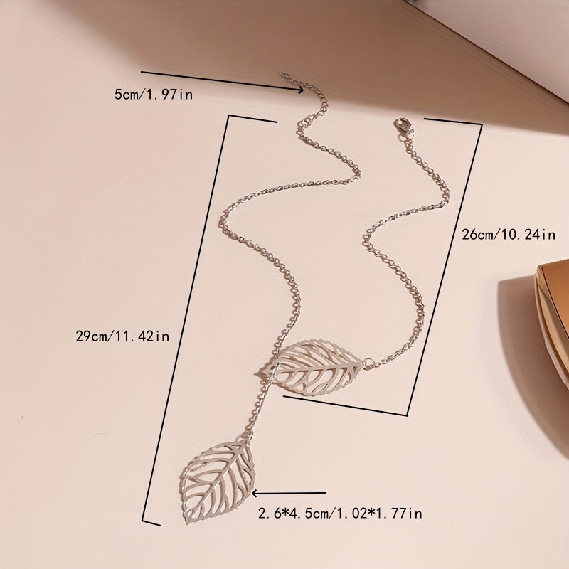 Modern Necklace with Gold-tone