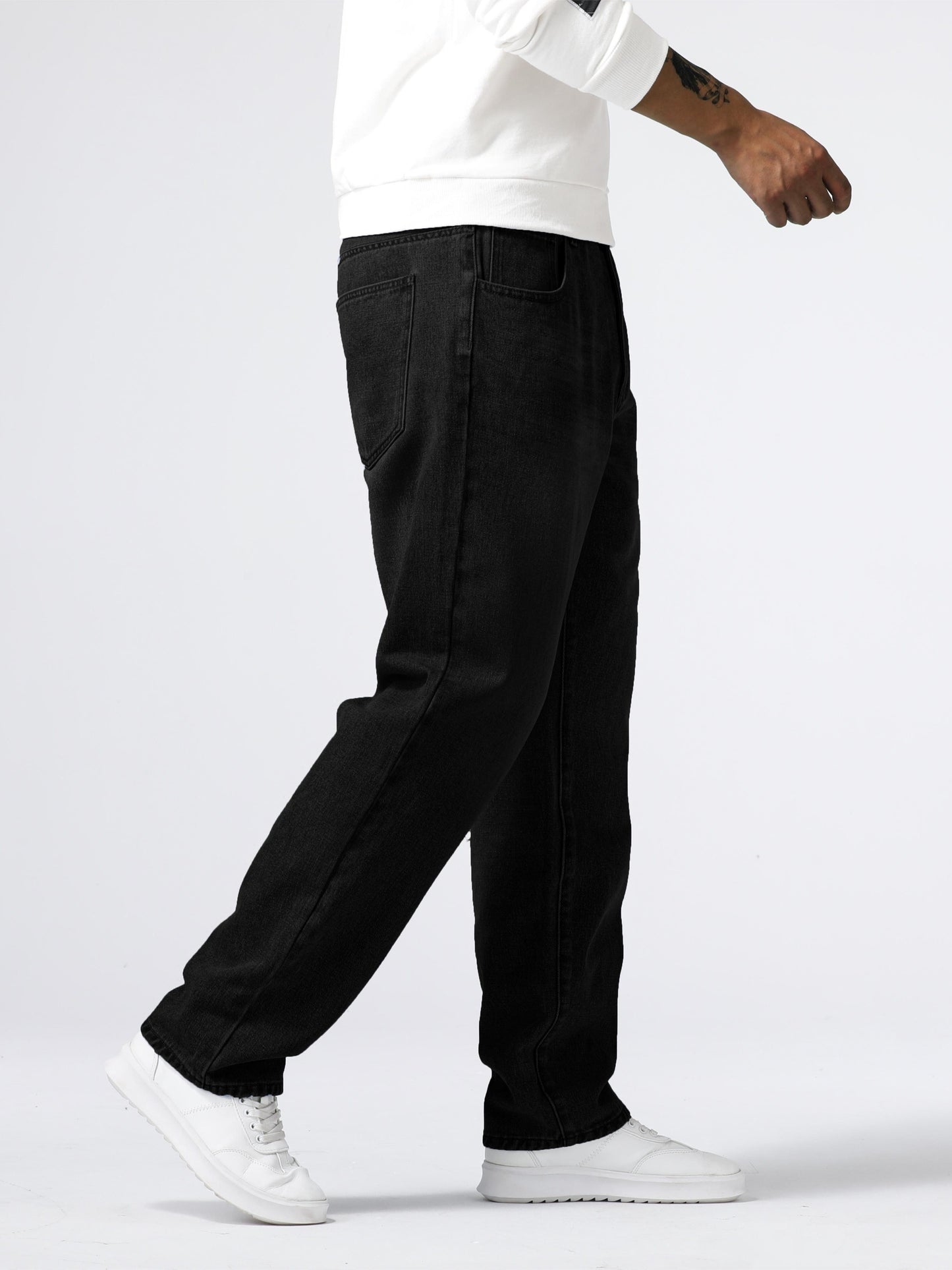 Men's Light Blue Relaxed Fit Jeans - Casual Straight-Leg Machine-Washable Denim Pants for Casual Attire, All-Season Comfort & Versatile Style