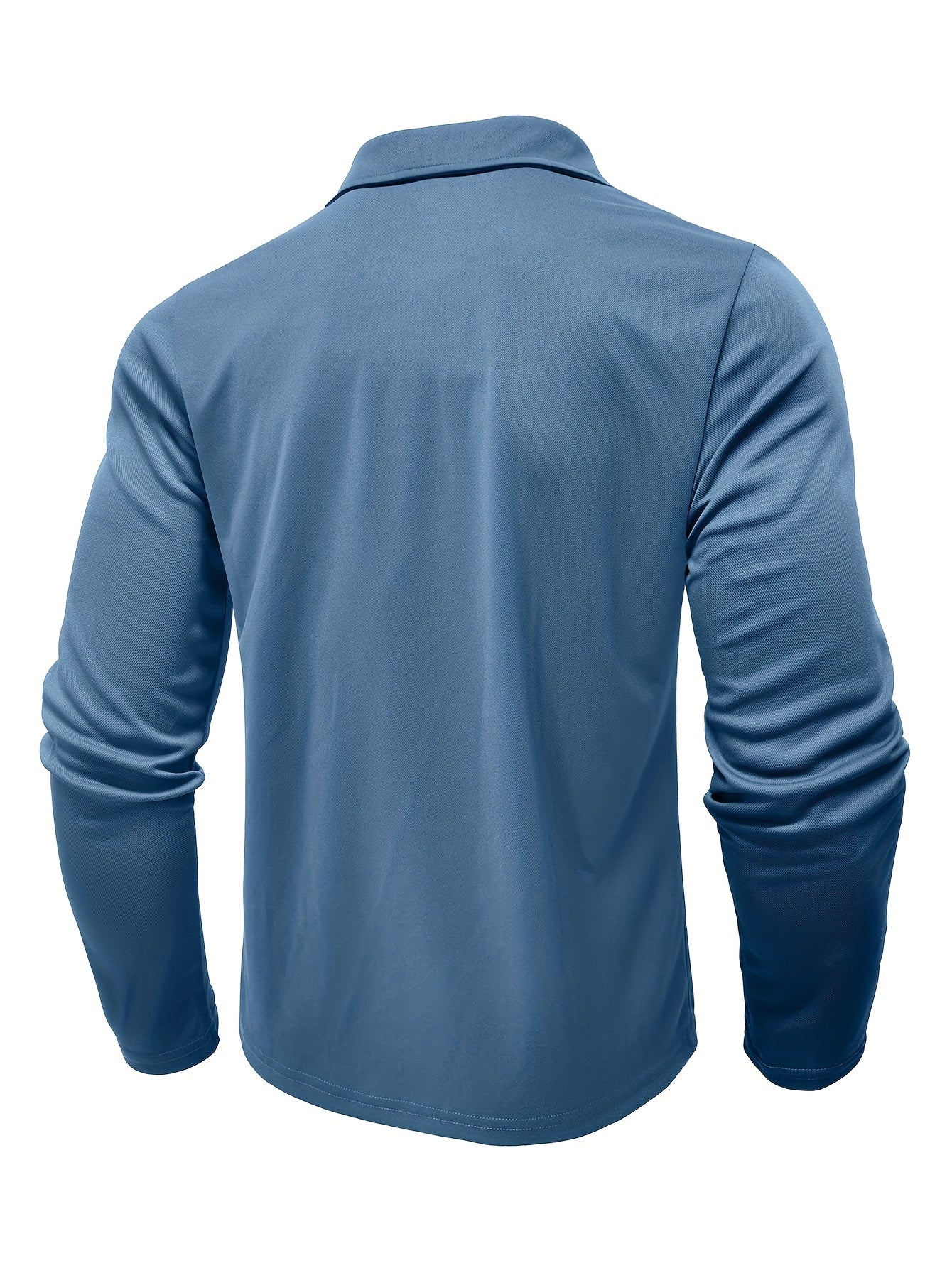 2024 Fall Casual Men'S Long Sleeve Polo Shirt with Color Block Design, Polyester Knit Fabric, Regular Fit, Half Placket, and Slight Stretch