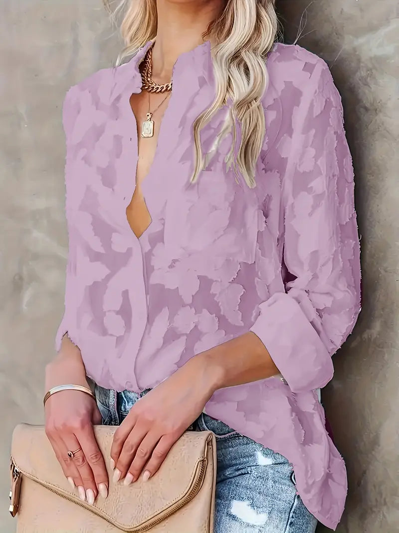 Floral Polyester Blouse Lilac Floral