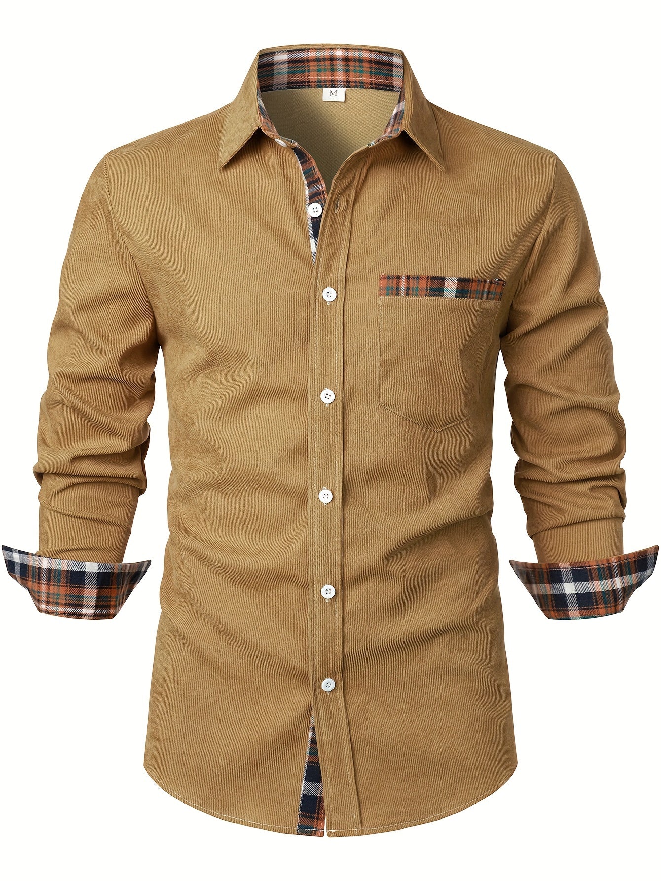 Men's Lapel Shirt, Casual Button Up Long Sleeve Shirt For Summer Fall Business