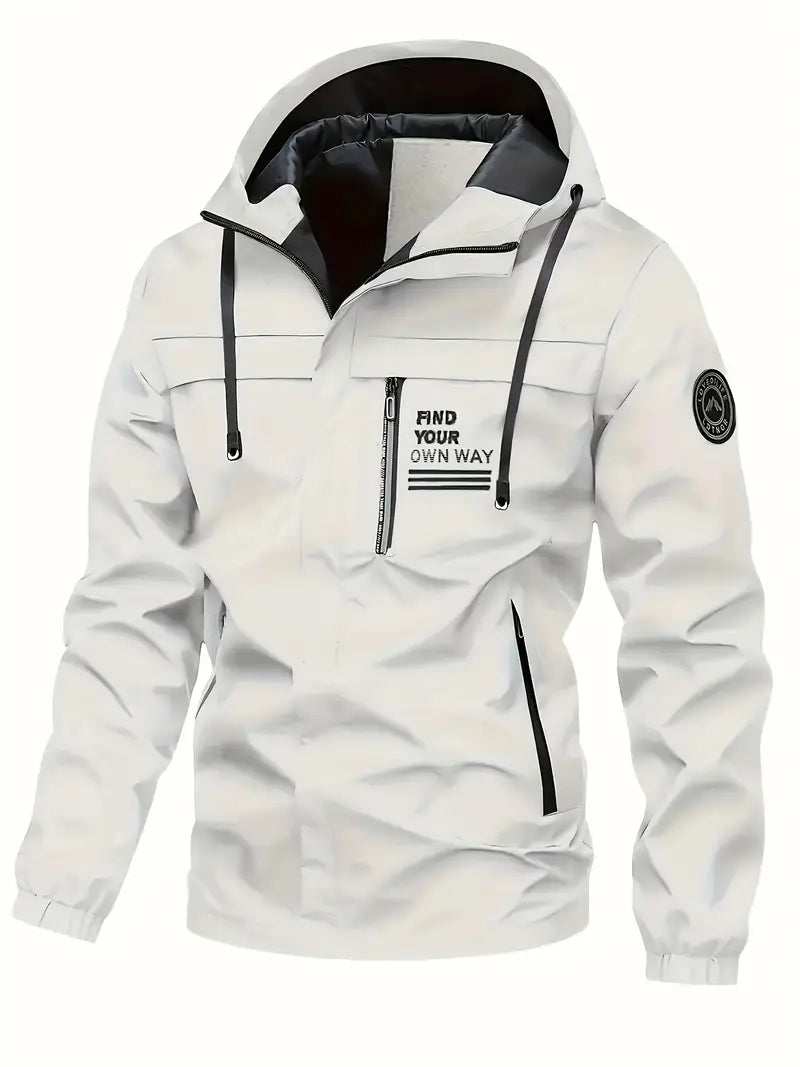 Polyester Hooded Zip Long Sleeve Jacket