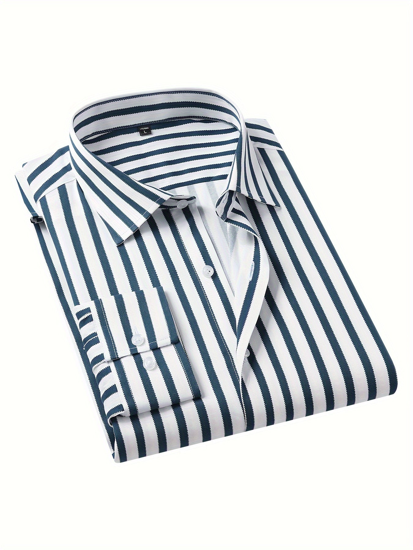 Classic Plaid Design Men's Formal Long Sleeve Shirt, Men's Button Up Shirt For Business Formal Occasions, Gift For Men