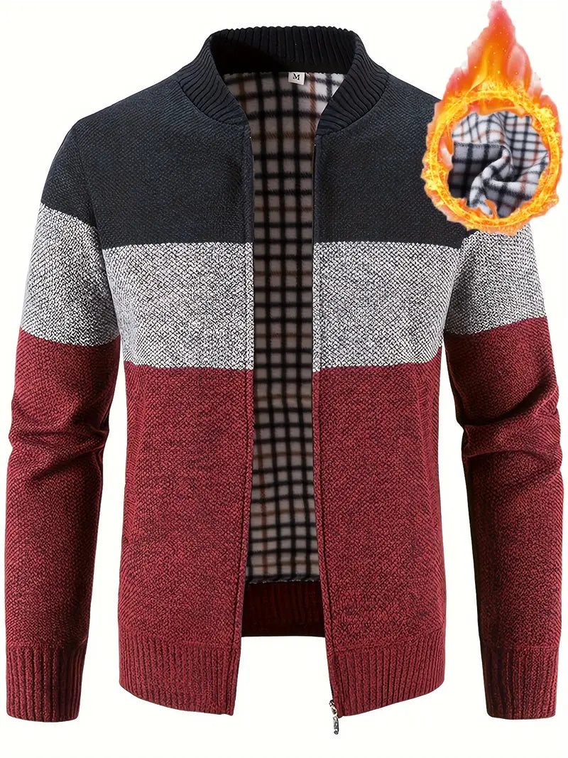 Fleece Polyester Knit Zip Jacket