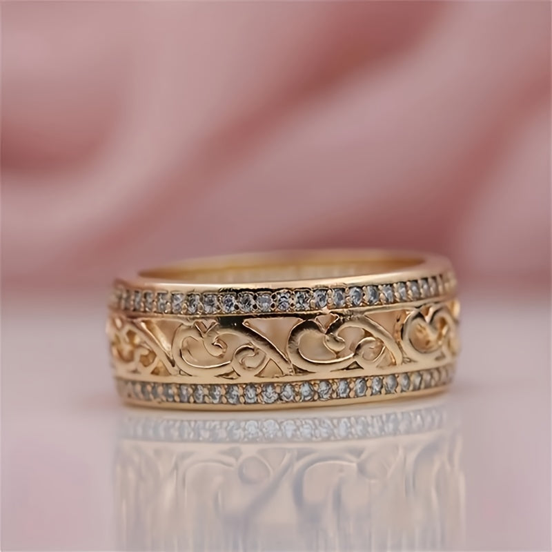 Delicate 1-Piece Ring Set with Gold-tone