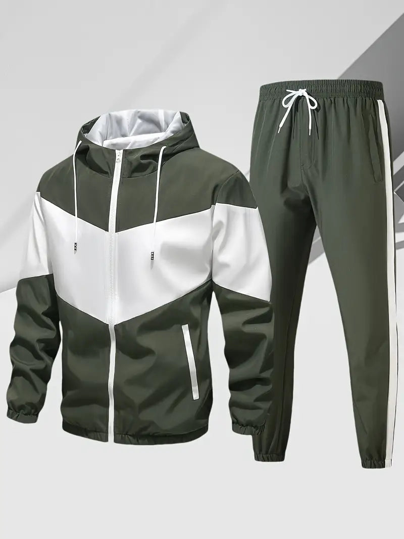 Polyester Hooded Zip 2-Piece Jacket