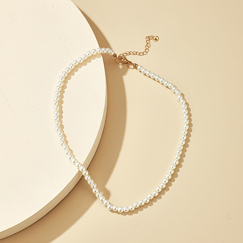 Boho Necklace with Pearl-inspired