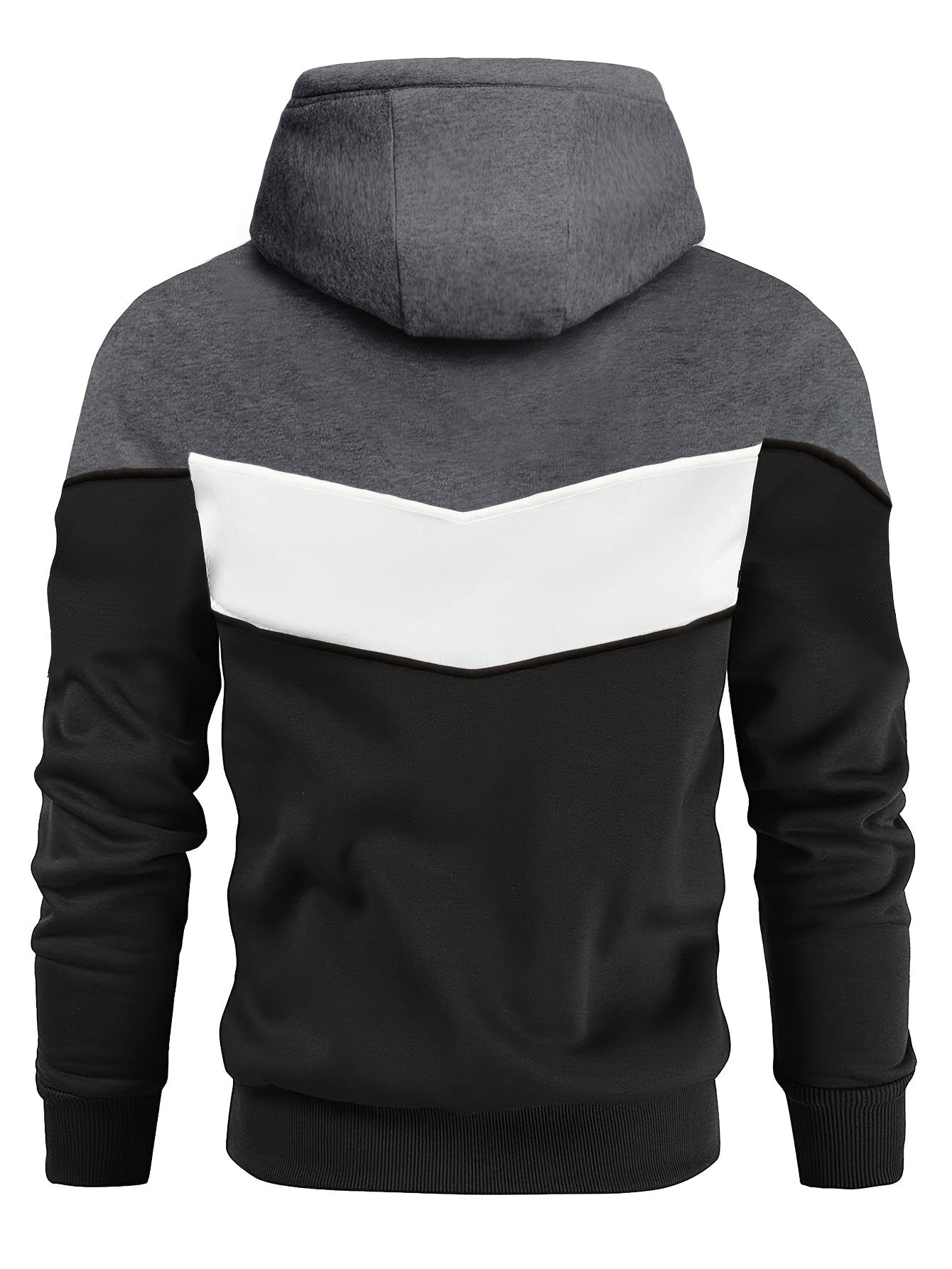Color Block Hoodie, Cool Hoodies For Men, Men's Casual Classic Design Pullover Hooded Sweatshirt With Kangaroo Pocket Streetwear For Winter Fall, As Gift