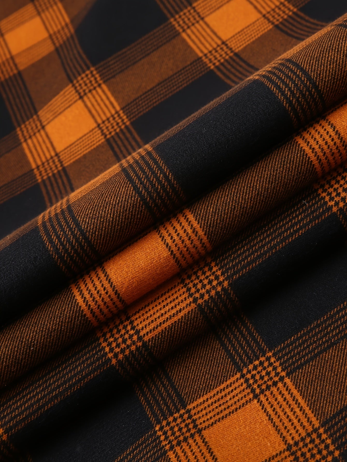 Men's Fleece-Lined Hoodie - Casual & Sporty, Plaid Pullover with Button Detail, Long Sleeve, Loose Fit for Fall/Winter