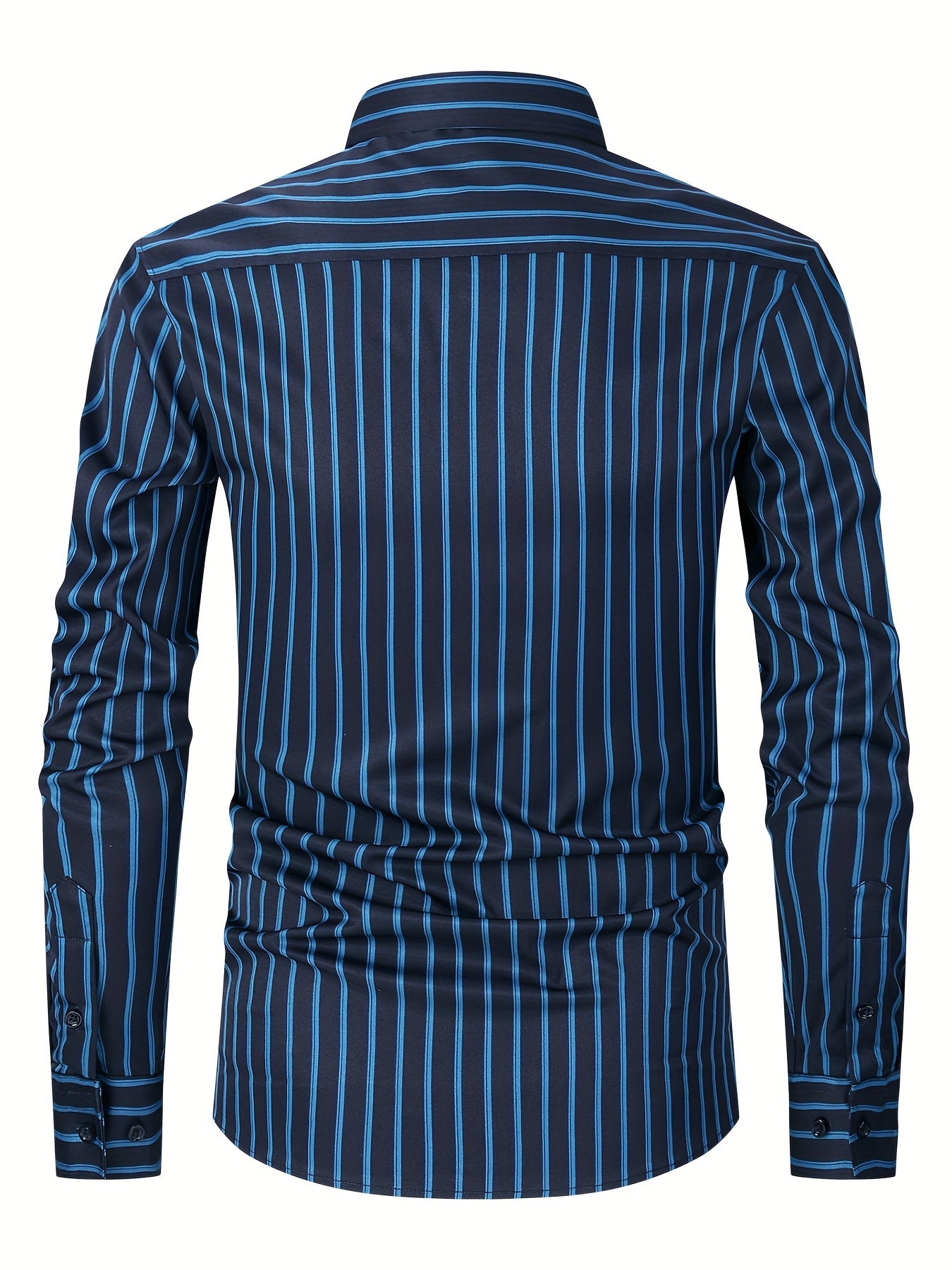 Classic Plaid Design Men's Formal Long Sleeve Shirt, Men's Button Up Shirt For Business Formal Occasions, Gift For Men