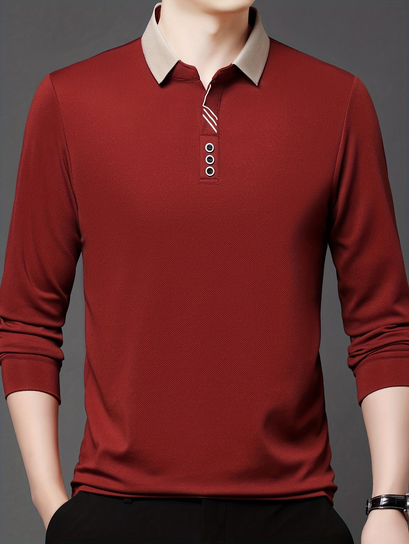 Men's Lightweight Long Sleeve Shirt - Breathable, Stretch Fabric for Golf & Business Casual Wear