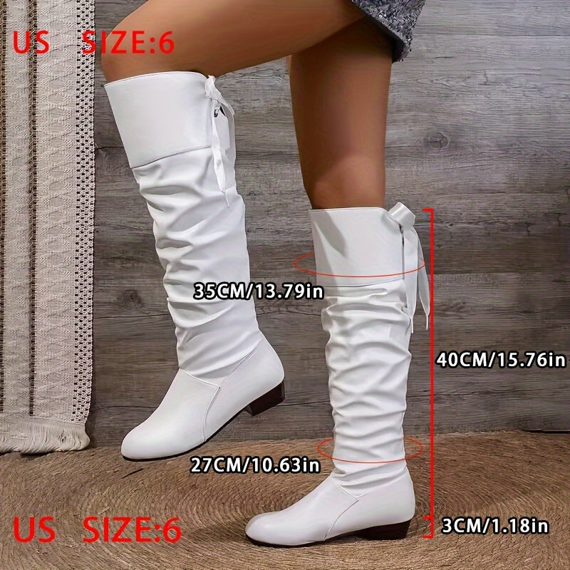 Timeless White Lace Block Heel Boots with Block Heel