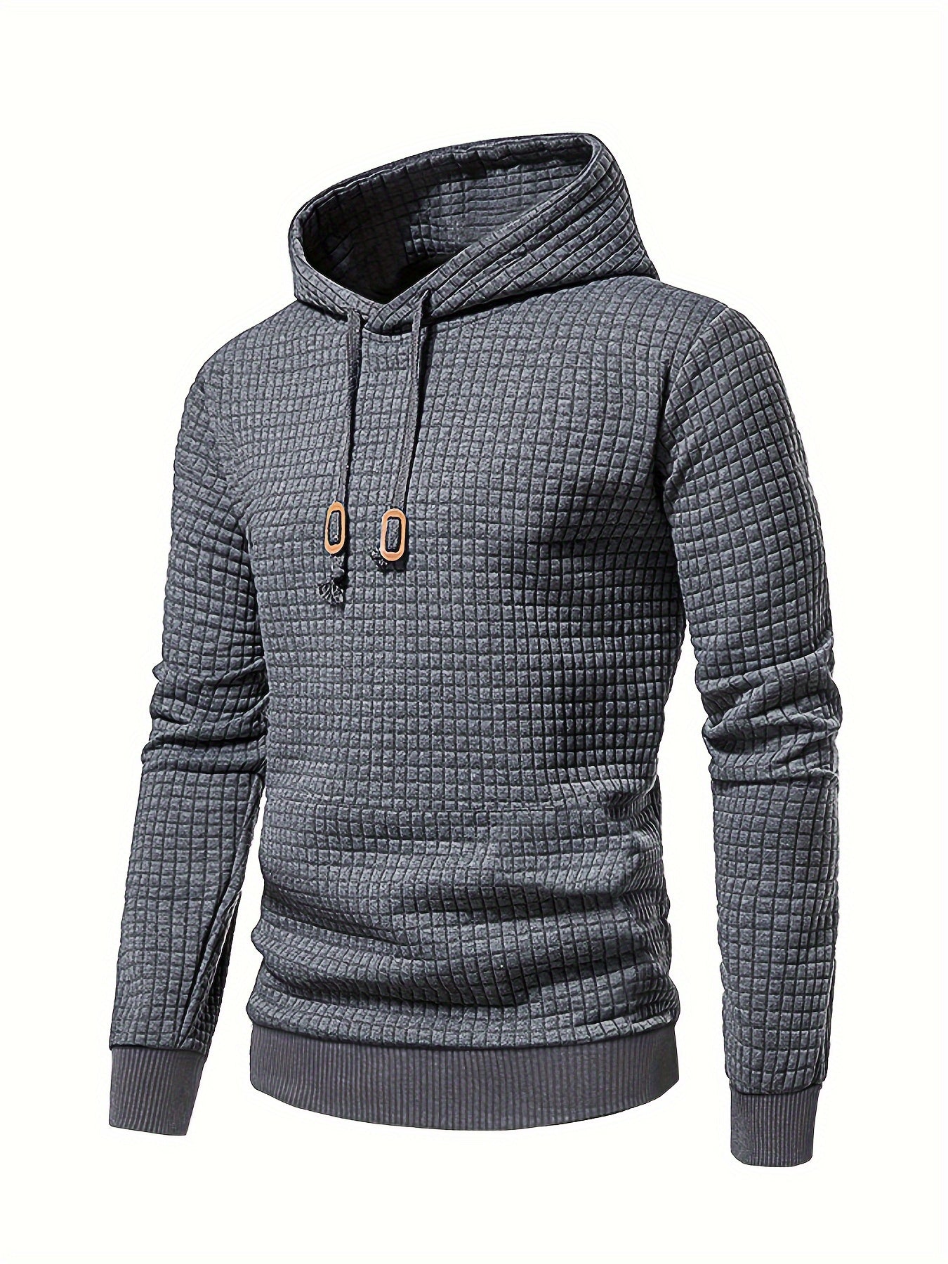 Men's Sporty Hooded Sweatshirt - Navy Blue with Copper Bow Accents, Regular Fit, Machine Washable, High-Quality Fabric for Casual & Athletic Wear, Sweater Hoodie, Everyday Comfort, Textured Knit Fabric