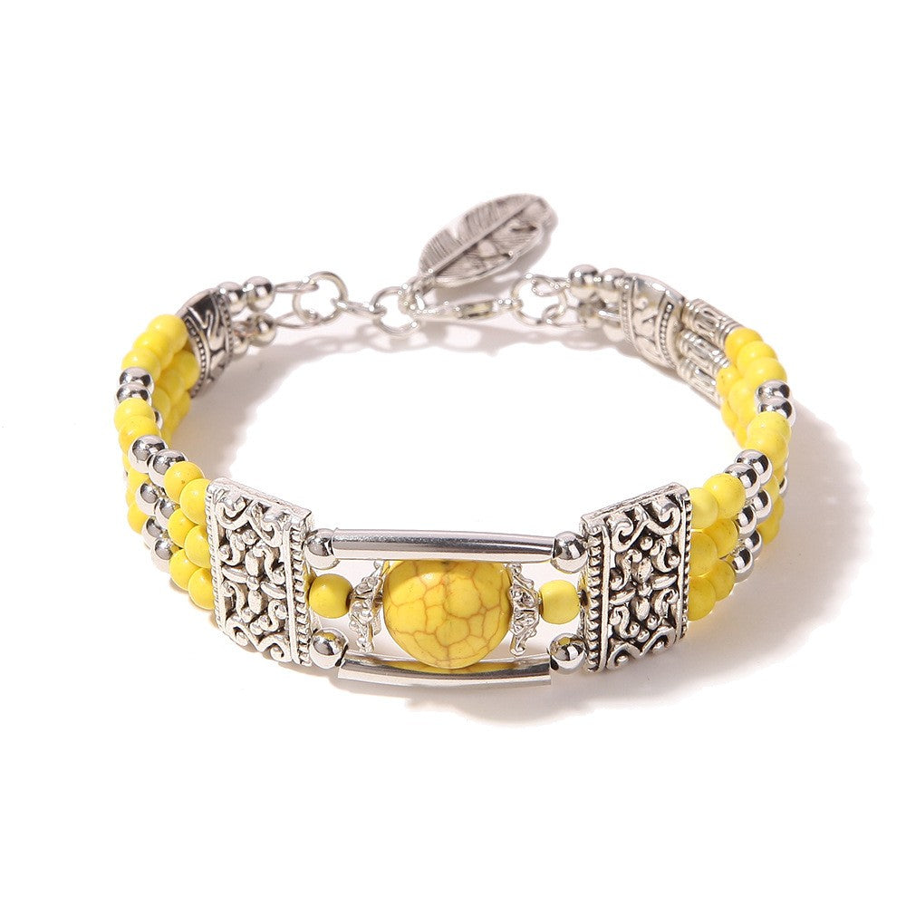 Boho Bracelet with Silver-tone