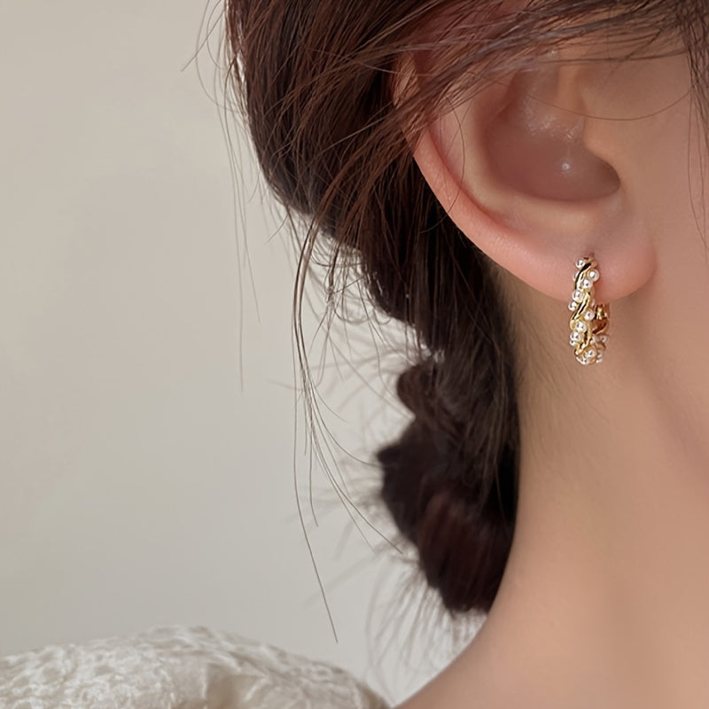 Modern Earrings with Pearl-inspired