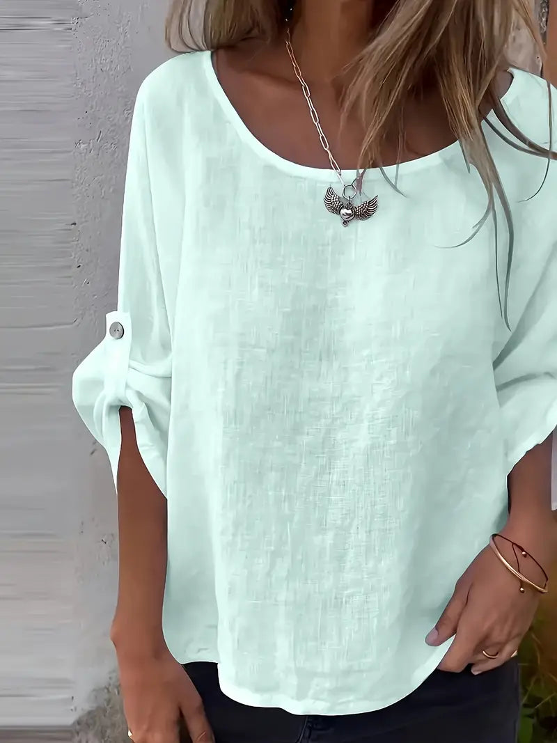 Solid Polyester Blouse