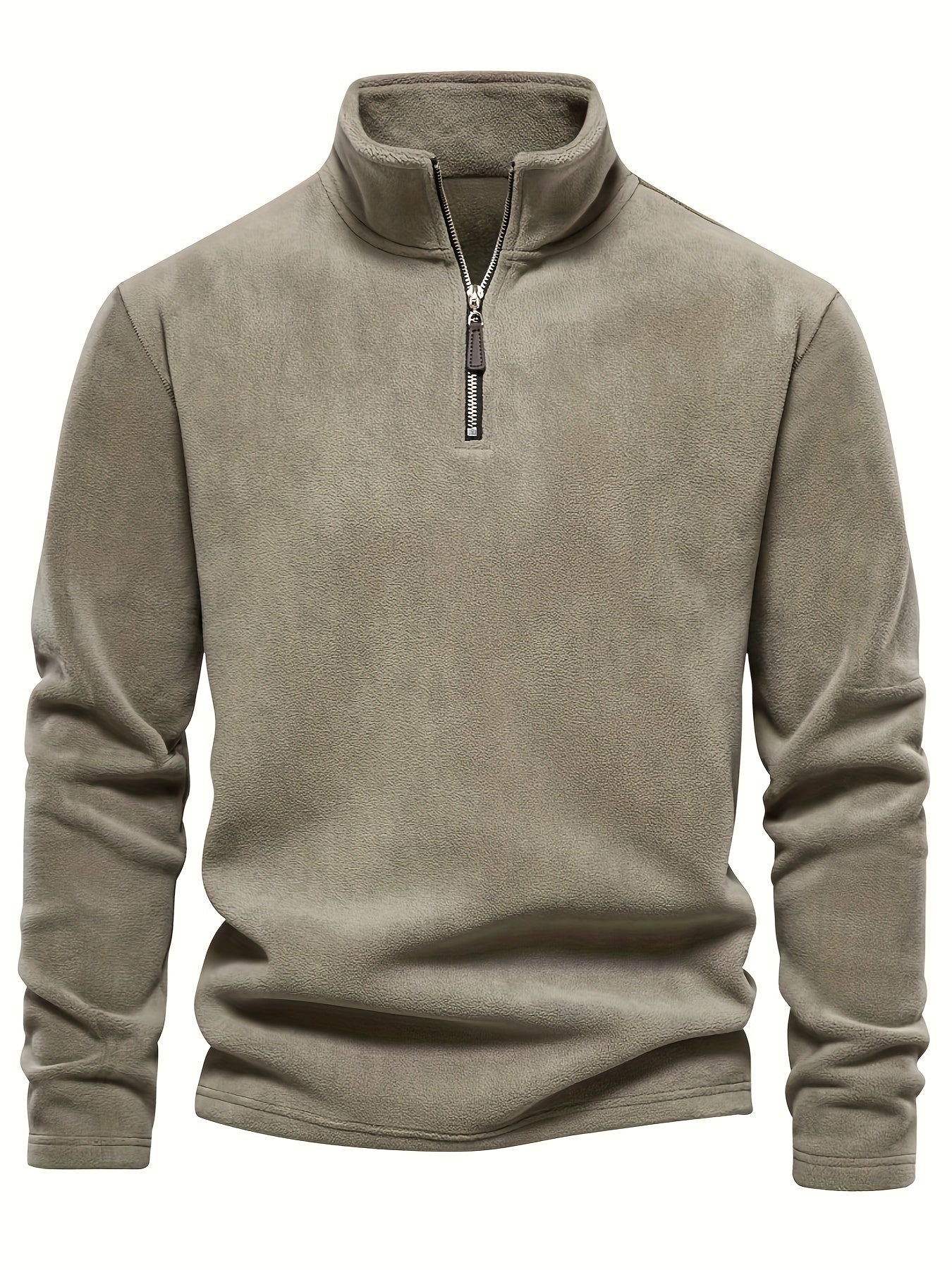 New Autumn And Winter Men'S Lamb Sweatshirt with a Stand-Up Collar, Half-Zip, Long Sleeves, Versatile European Style, Trendy Brand with Fleece Lining.